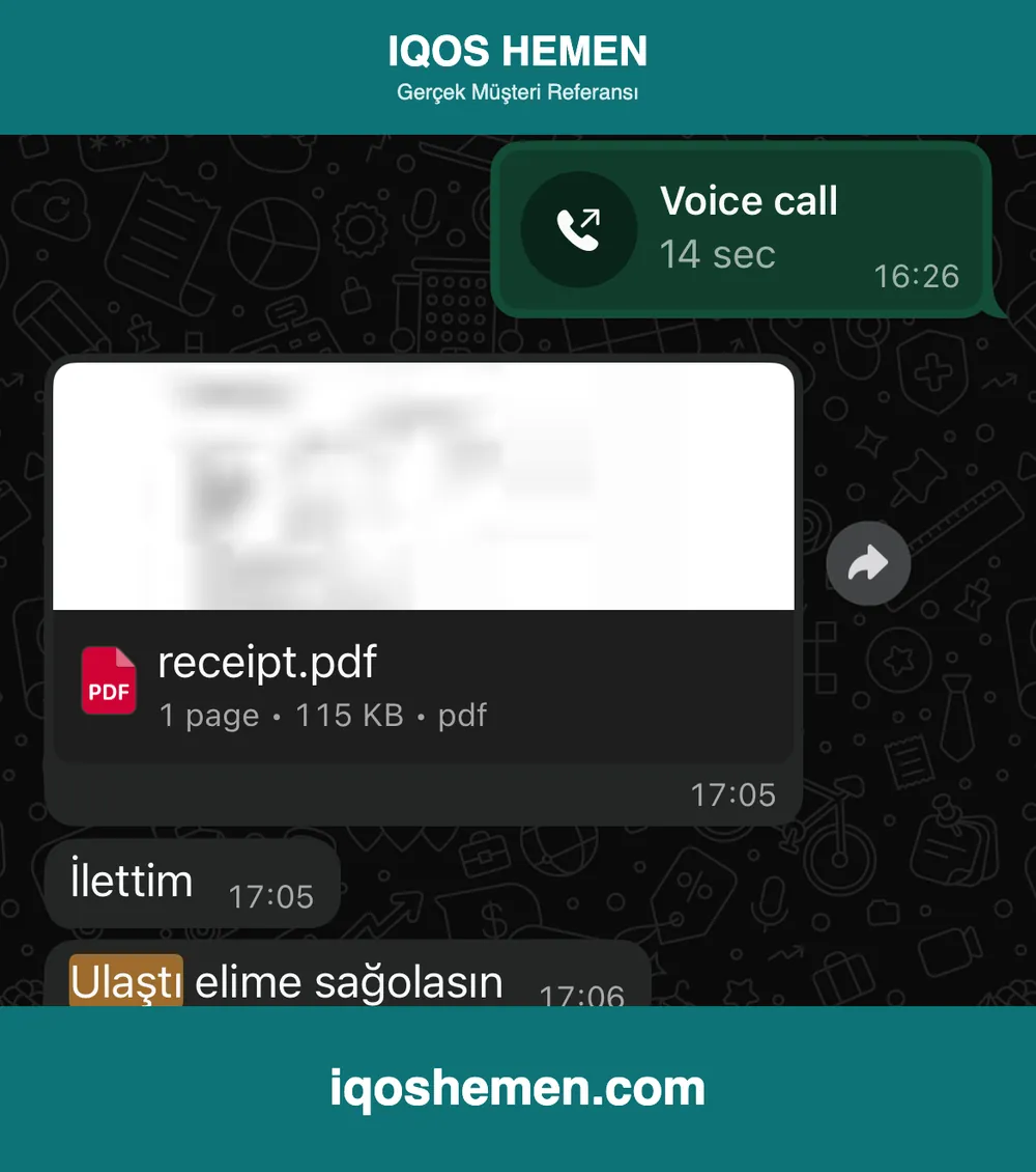 Müşteri referansı — 20 dakikada teslimat onayı